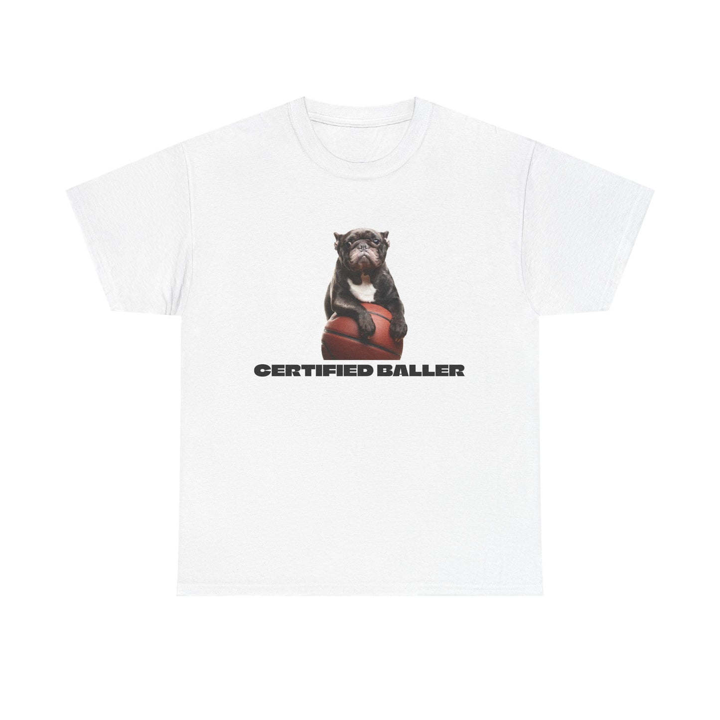 Bulldog 'Certified Baller' T-Shirt - Funny Basketball Dog Tee