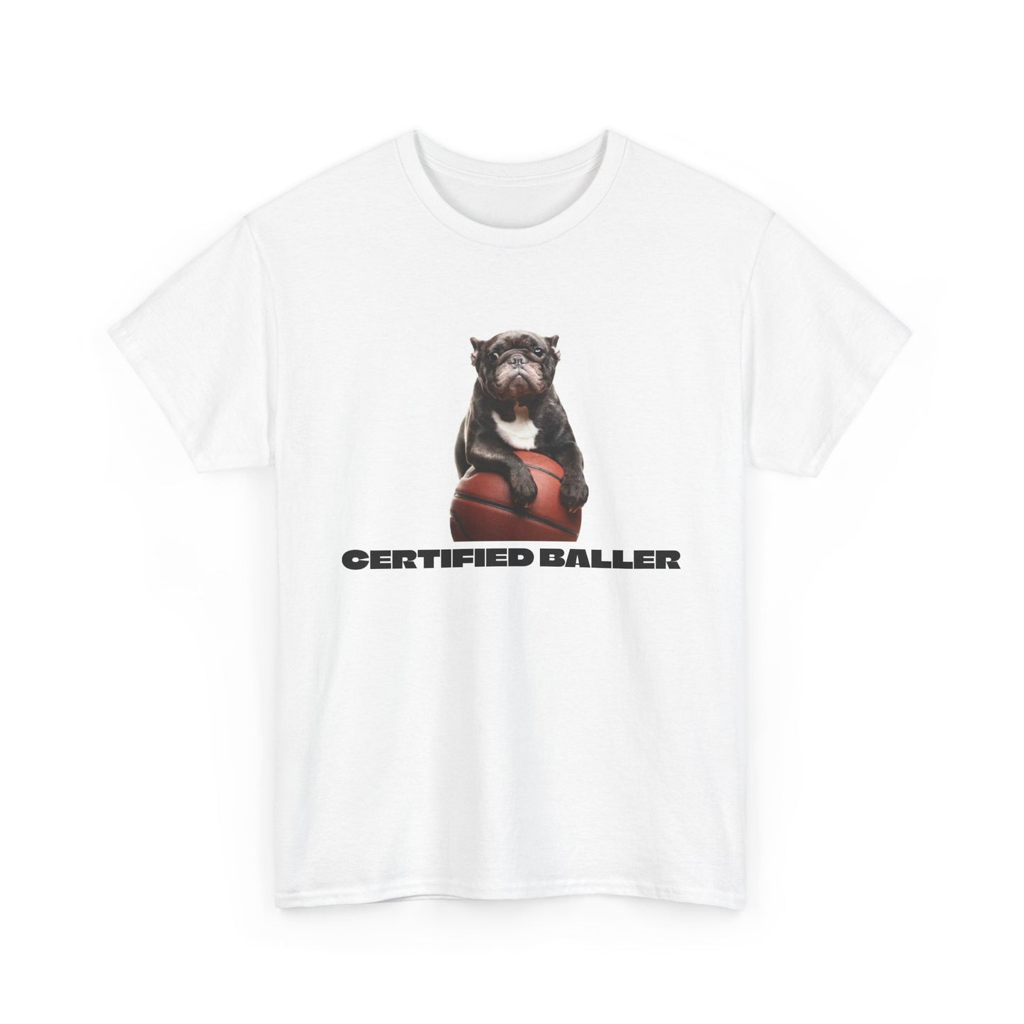 Bulldog 'Certified Baller' T-Shirt - Funny Basketball Dog Tee