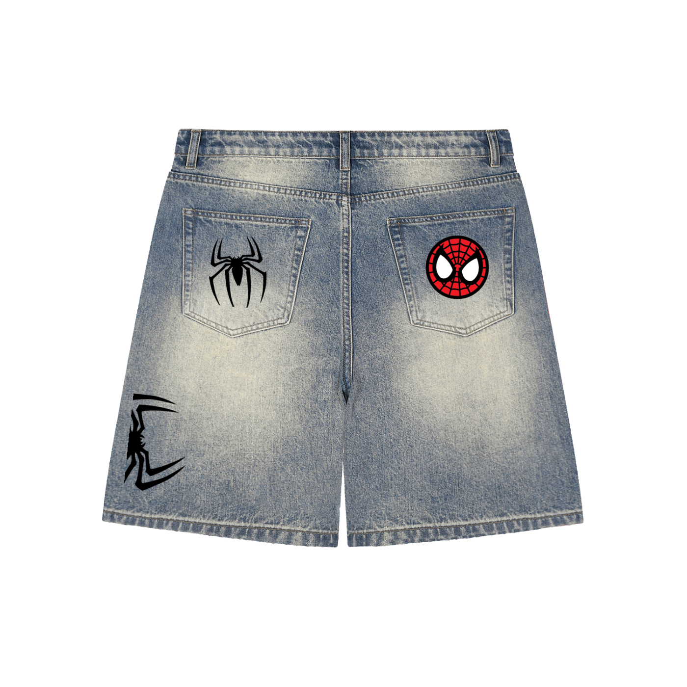 Faded Distressed Baggy Denim Shorts